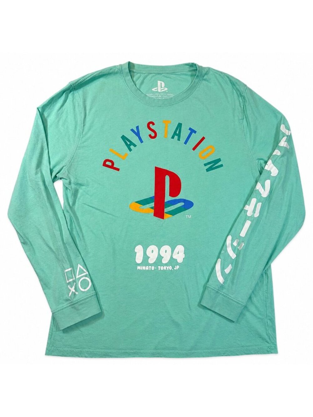 PlayStation 1994 Long Sleeve Shirt Men’s Large Green Sony Graphic Tee